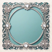 Dessous de verre en papier à bijoux bleu élégant