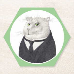 Dessous-de-verre En Papier DESSOUS DE VERRE en papier BUTLER CAT Hexagon
