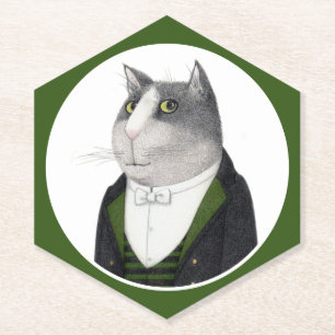 Dessous-de-verre En Papier DESSOUS DE VERRE en papier CHAT POINTE Hexagon FOO