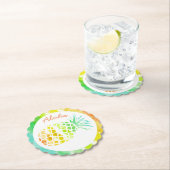 Dessous-de-verre En Papier Dessous de verre en papier d'ananas tropical (En situation)