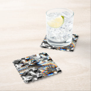 Dessous-de-verre En Papier Dessous de verre en papier d'attaque arc-en-ciel
