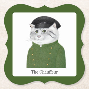 Dessous-de-verre En Papier DESSOUS DE VERRE en papier de poche CHAUFFEUR CAT 