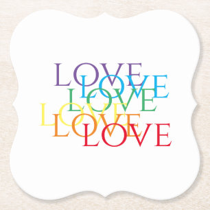 Dessous-de-verre En Papier DESSOUS DE VERRE en papier de poche RAINBOW LOVE