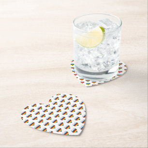 Dessous-de-verre En Papier Dessous de verre en papier Motif Rainbow Heart