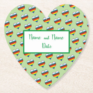 Dessous-de-verre En Papier Dessous de verre en papier Motif Rainbow Heart