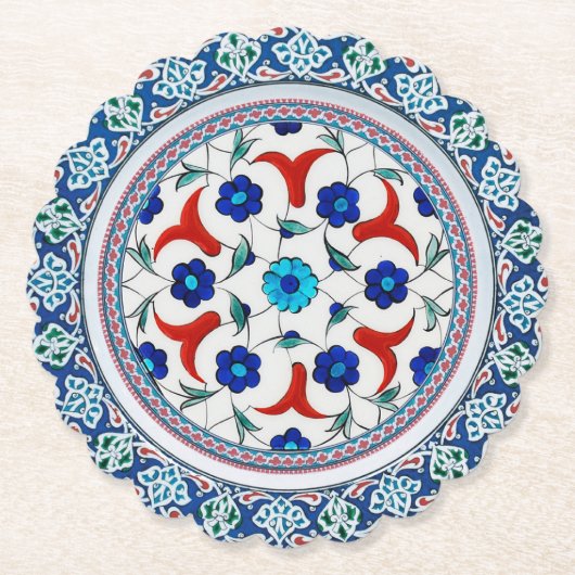 Dessous-de-verre En Papier Dessous de verre en papier rond ondulé (Devant)