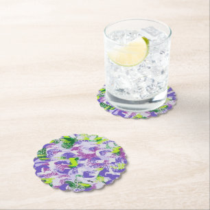 Dessous-de-verre En Papier Dessous de verre : Fleurs violettes