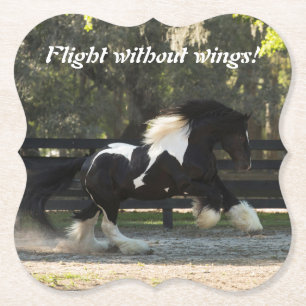 Dessous-de-verre En Papier Dessous de verre gitans de cheval de Vanner d'or