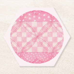 Dessous-de-verre En Papier Dessous de verre Hexagon COEUR ROSE / rose