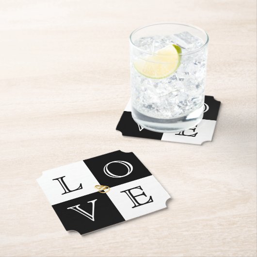Dessous-de-verre En Papier Dessous de verre mariage Love (En situation)