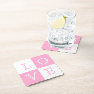 Dessous-de-verre En Papier Dessous de verre mariage Love