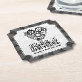 Dessous-de-verre En Papier Dessous de verre Mariage Steampunk Coeurs Mariages (Incliné)