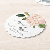 Dessous-de-verre En Papier Dessous de verre Mariages Blush Hydrangea (Incliné)