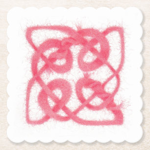 Dessous-de-verre En Papier Dessous de verre papier Carré rose CELTIC KNOT à b