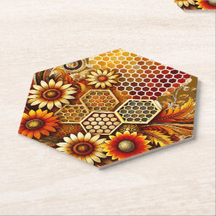 Dessous-de-verre En Papier Dessous de verre papier Hexagon d'automne