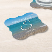 Dessous-de-verre En Papier Dessous de verre papier Mariage Blue Paradise (Incliné)