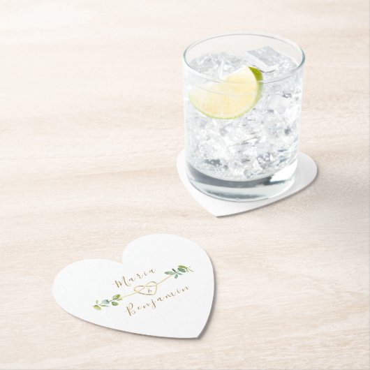 Dessous-de-verre En Papier Dessous de verre papier Mariage Eucalyptus (En situation)