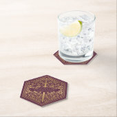 Dessous-de-verre En Papier Dessous de verre papier Mariage Mauve Royal Médiév (En situation)