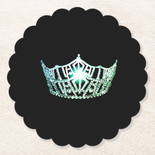 Dessous-de-verre En Papier Dessous de verre papier Miss America Aqua Crown Sc
