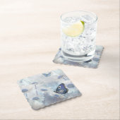 Dessous-de-verre En Papier Dessous de verre papillon bleu (En situation)