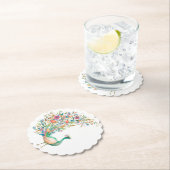 Dessous-de-verre En Papier Dessous de verre rond Papier Peacock (En situation)