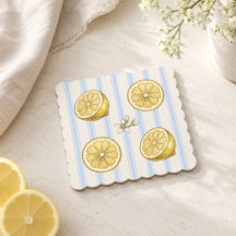 Dessous de verre tranche de citron aquarelle rayur
