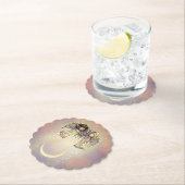 Dessous-de-verre En Papier Deux petits anges dans un art nocturne scintillant (En situation)