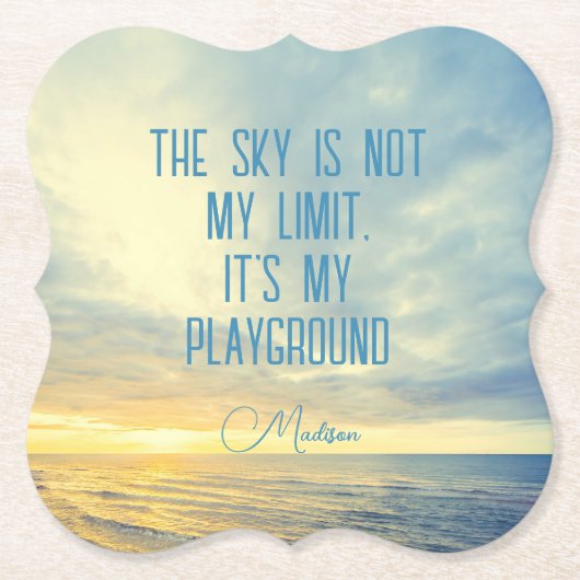 Dessous-de-verre En Papier Devis Sky de nom personnalisé (Devant)