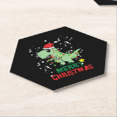 Dessous-de-verre En Papier Dinosaur Joyeux Noël (Incliné)