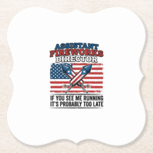 Dessous-de-verre En Papier Directeur adjoint de feux d'artifice T-shirt patri