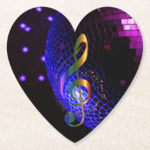 Dessous-de-verre En Papier Disco Ball Treble Clef (Devant)
