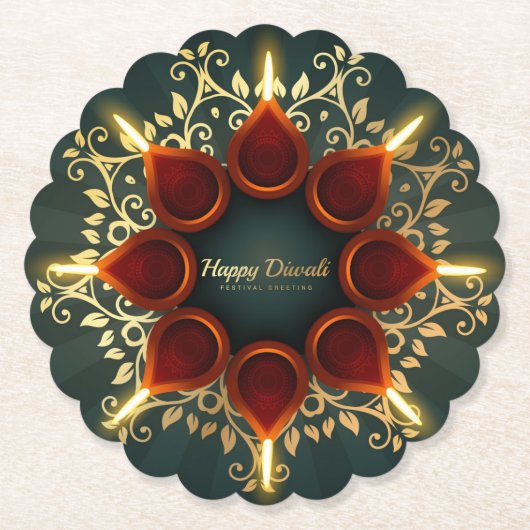 Dessous-de-verre En Papier Diwali Diya (Devant)