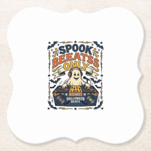 Dessous-de-verre En Papier DJ Ghost Spooky Beats Gravure Vintage Halloween