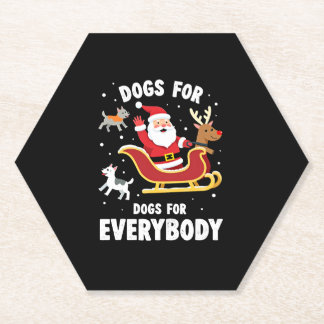 Dessous-de-verre En Papier Dogs For Everybody Santa Funny Christmas Xmas (1)