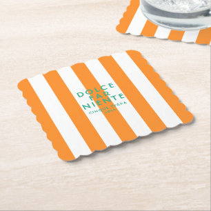Dessous-de-verre En Papier Dolce Far Niente Cinque Terra Orange Cabana Stripe