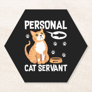 Dessous-de-verre En Papier Domestique de chat personnelle drôle aquarelle ani
