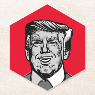 DESSOUS-DE-VERRE EN PAPIER DONALD TRUMP