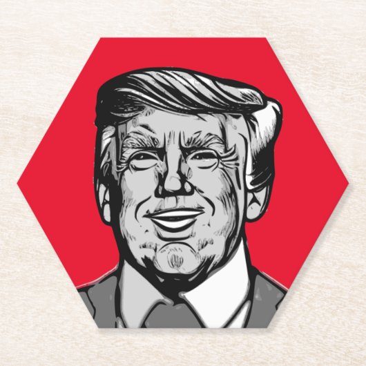 DESSOUS-DE-VERRE EN PAPIER DONALD TRUMP (Devant)