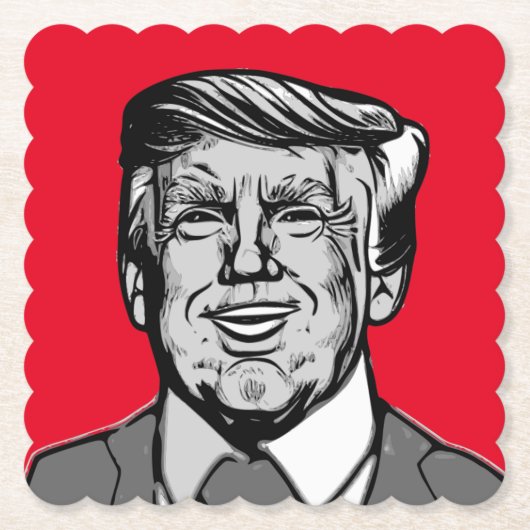 DESSOUS-DE-VERRE EN PAPIER DONALD TRUMP (Devant)