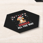 Dessous-de-verre En Papier Doodle All The Way Funny Goldendoodle Santa Hat Ch (Incliné)