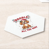 Dessous-de-verre En Papier Doodle All The Way Funny Goldendoodle Santa Hat Ch (Incliné)