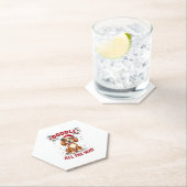 Dessous-de-verre En Papier Doodle All The Way Funny Goldendoodle Santa Hat Ch (En situation)