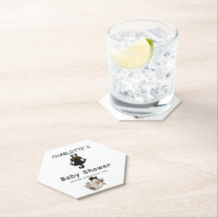 Dessous-de-verre En Papier Douce Fête de Naissance avec un Chat Noir Mignon e