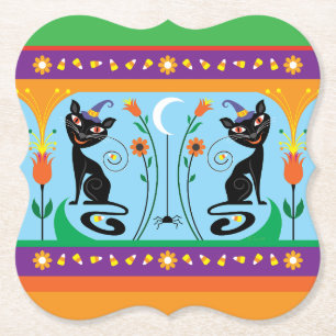 Dessous-de-verre En Papier Doux favoris et fleurs effrayantes