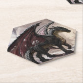 Dessous-de-verre En Papier Dragon Dans La Grotte (Incliné)