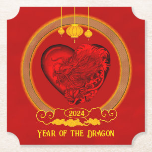 Dessous-de-verre En Papier Dragon Heart, Année du Dragon