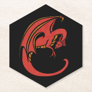Dessous-de-verre En Papier Dragon rouge