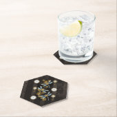 Dessous-de-verre En Papier Dragonflies de Steampunk sur arrière - plan rayé b (En situation)