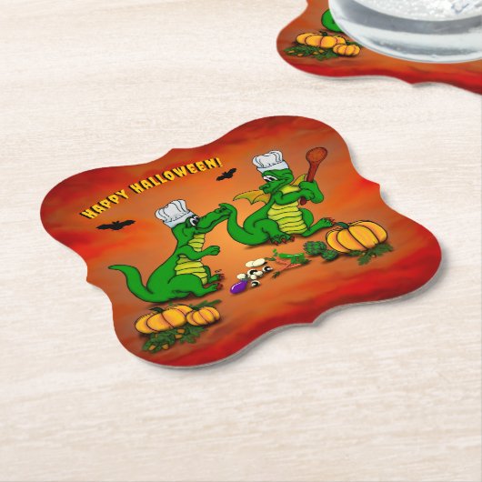 Dessous-de-verre En Papier Dragons - Joyeux Halloween ! Aujourd'hui je vais c (Incliné)