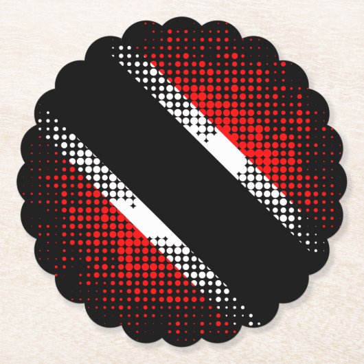 Dessous-de-verre En Papier Drapeau à motif de points de Trinité-et-Tobago (Devant)